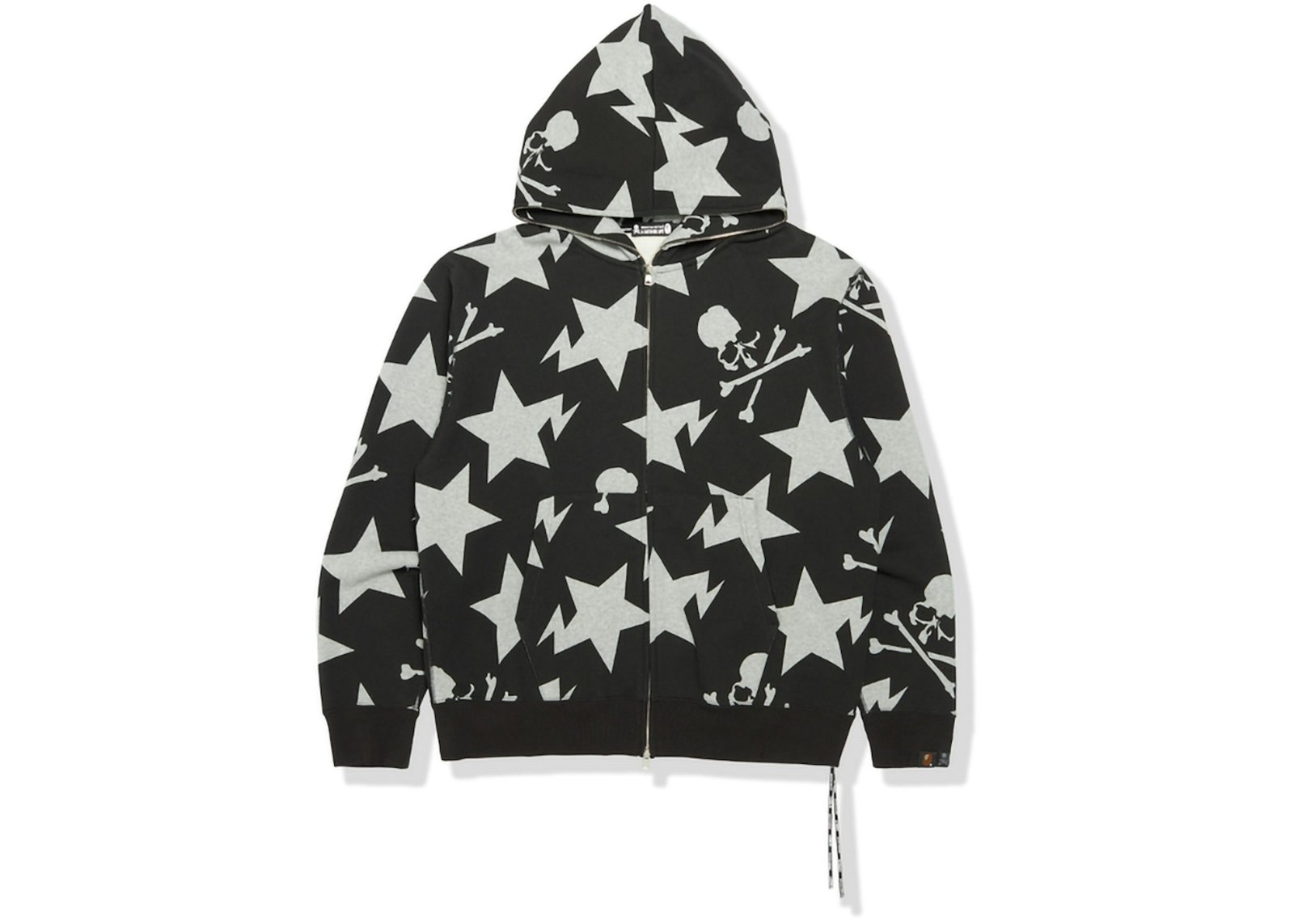 BAPE-x-Mastermind-11th-Anniversary-Sta-Pattern-Relaxed-Full-Zip-Hoodie-Black 99based